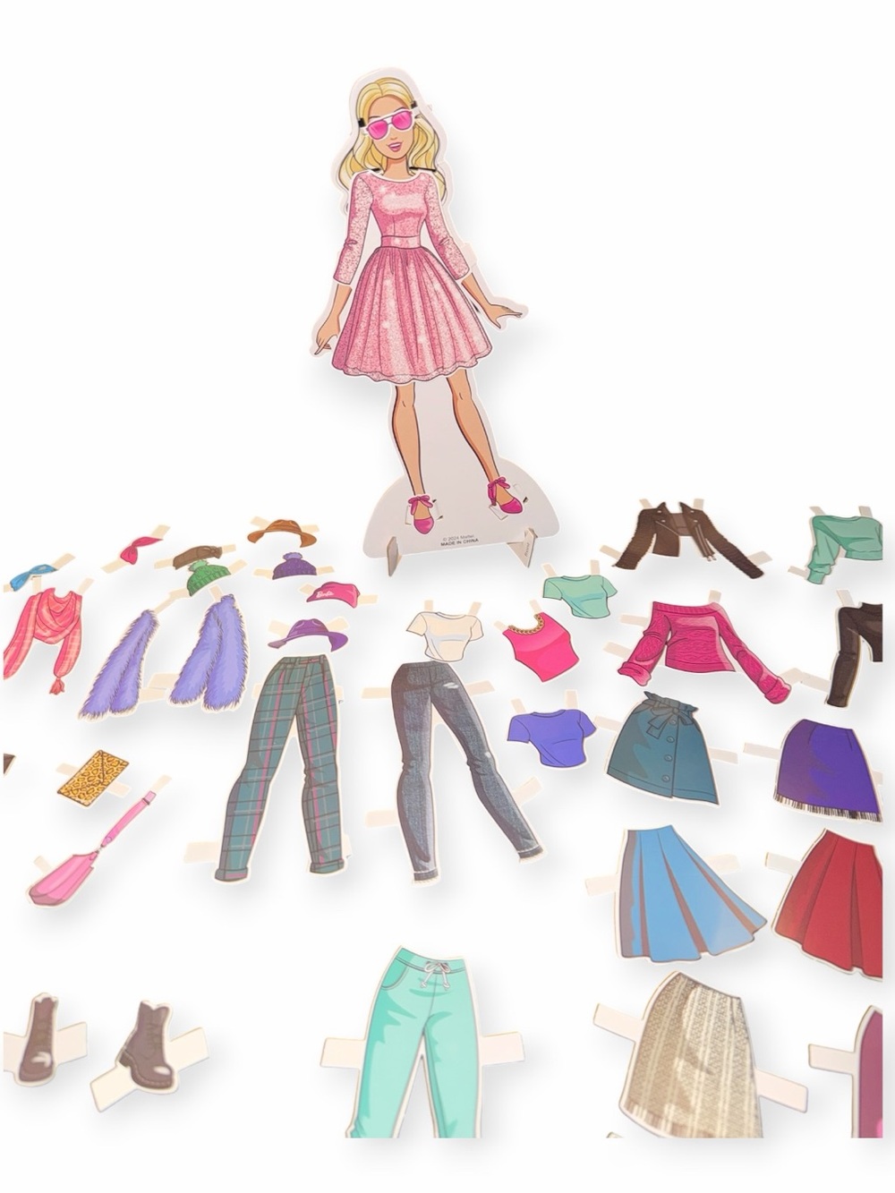 Barbie Fashion Designer Activity Paper Doll Lot- Outfit & Accessories Set
